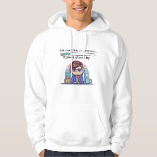 Introverting in Progress – Funny Retro Pixel Hoodie