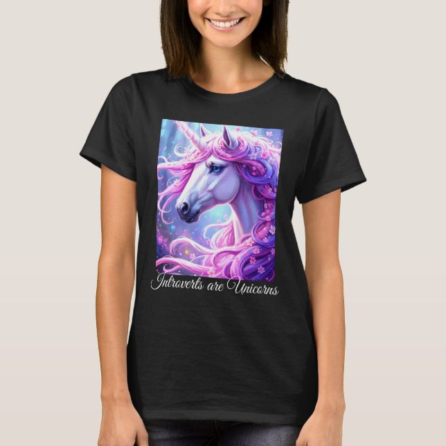 Introverts are Unicorns t-shirt (Front)