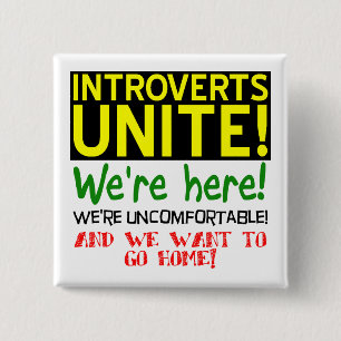Introverts Unite Funny Button Badge Pin