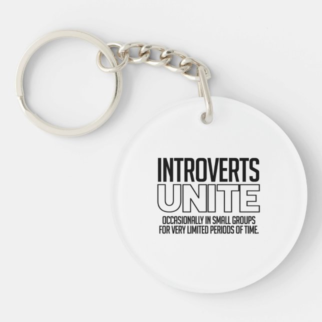 Introverts Unite: Occasionally Key Ring (Front)