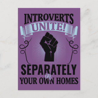 Introverts Unite Postcard