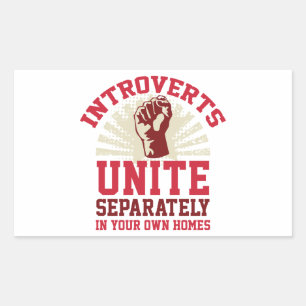 Introverts Unite Rectangular Sticker