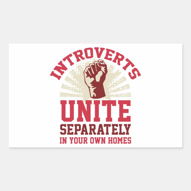 Introverts Unite Rectangular Sticker (Front)