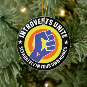 Introverts Unite Separately In Your Own Homes Ceramic Ornament