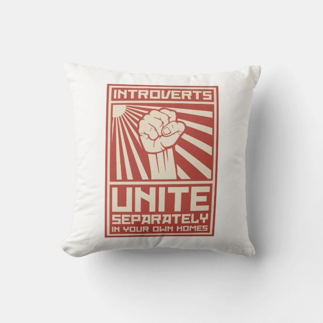 Introverts Unite Separately In Your Own Homes Cushion (Front)