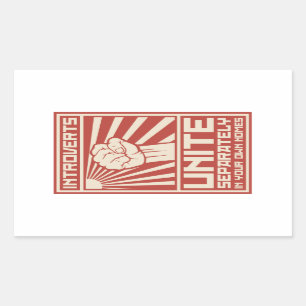 Introverts Unite Separately In Your Own Homes Rectangular Sticker