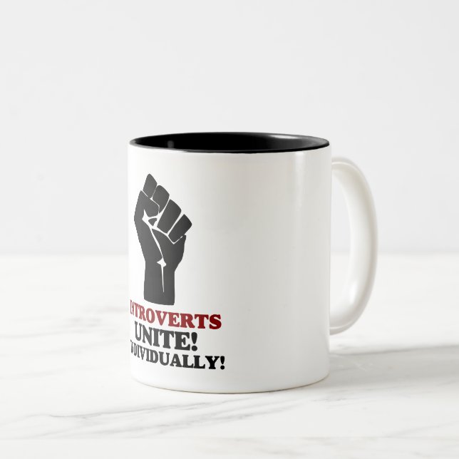 Introverts Unite Two-Tone Coffee Mug (Front Right)
