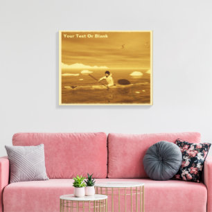 Inuit Kayak - Sepia Canvas Print