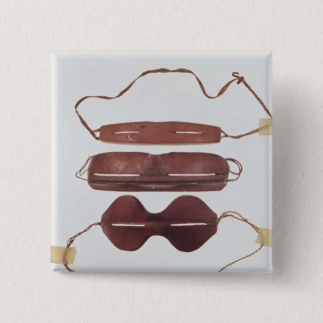 Inuit sun/snow 'glasses' 15 cm square badge (Front)