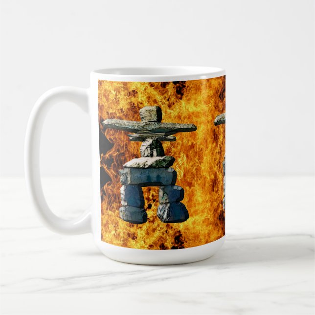 Inukshuk Native American Spirit Stones Coffee Mug (Left)