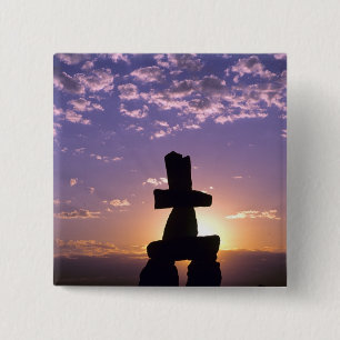 Inukshuk Northwest Territories, Canada 15 Cm Square Badge