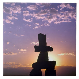 Inukshuk Northwest Territories, Canada Ceramic Tile