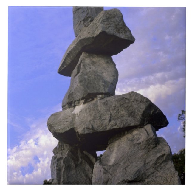 Inukshuk, Northwest Territories, Canada Tile (Front)