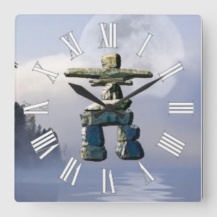 Inukshuk & Wilderness Moon Art Clock