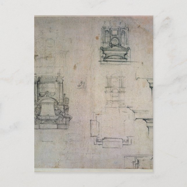 Inv. 1859 6-25-545. R.  Designs for tombs Postcard (Front)