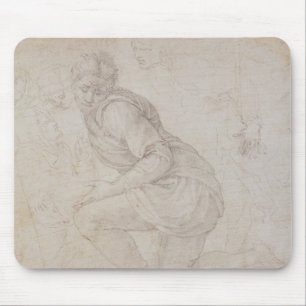 Inv. 5211-75 Fawkener Recto Kneeling man Mouse Pad
