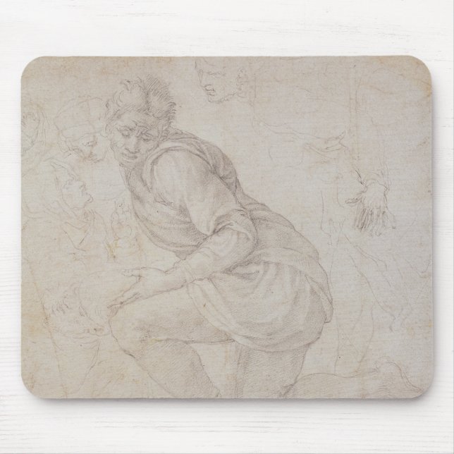 Inv. 5211-75 Fawkener Recto  Kneeling man Mouse Pad (Front)