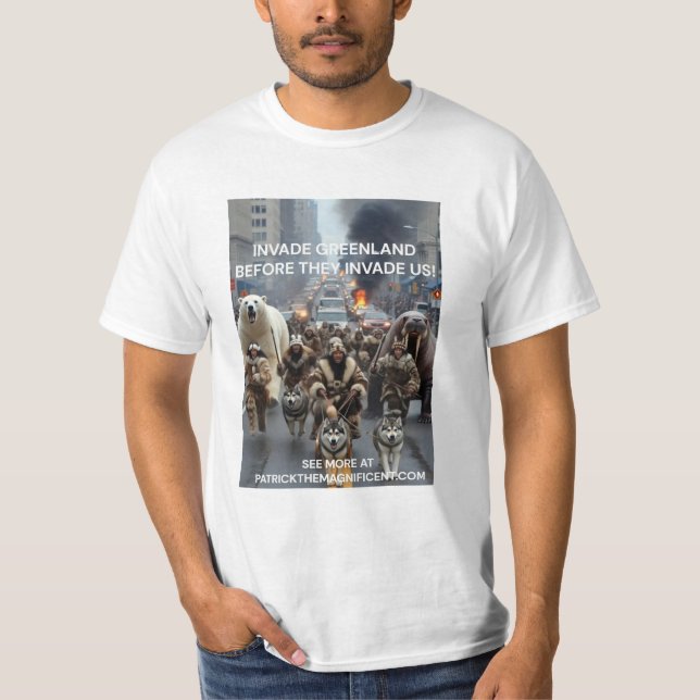 Invade Greenland t-shirt (Front)