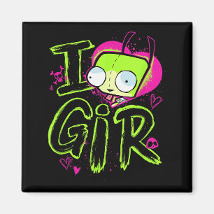 Invader Zim Valentines Day I Love Gir Magnet