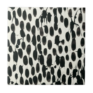 Invariable I Black Watercolor Ceramic Tile