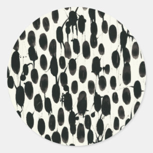 Invariable I   Black Watercolor Classic Round Sticker