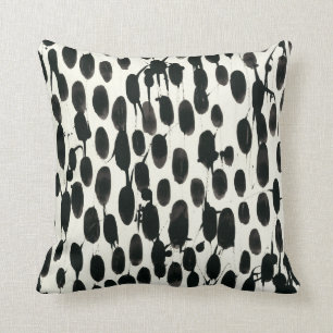 Invariable I   Black Watercolor Cushion