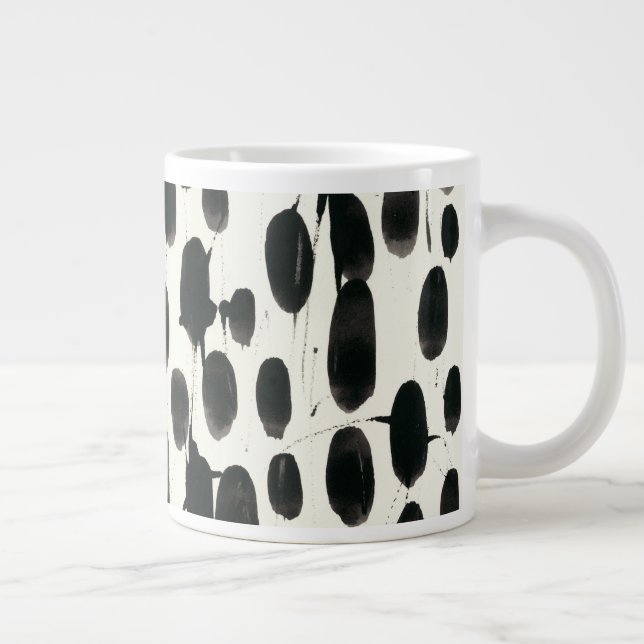 Invariable I | Black Watercolor Large Coffee Mug (Right)