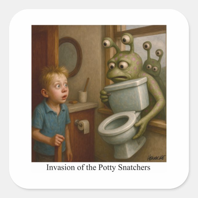 Invasion of the Potty Snatchers Square Sticker (Front)
