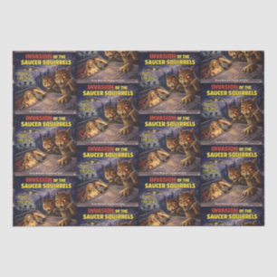 Invasion of the Saucer Squirrels Parody Tissue Paper