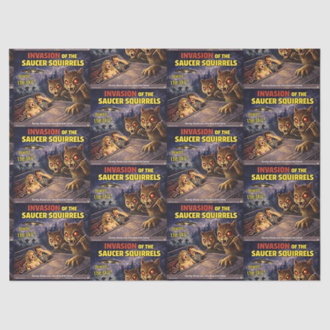 Invasion of the Saucer Squirrels Tissue Paper (Front)