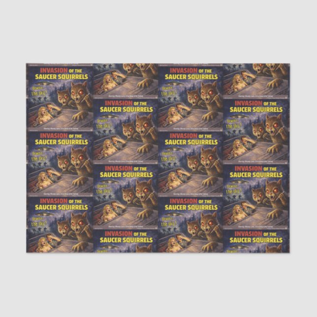 Invasion of the Saucer Squirrels Tissue Paper (Front)