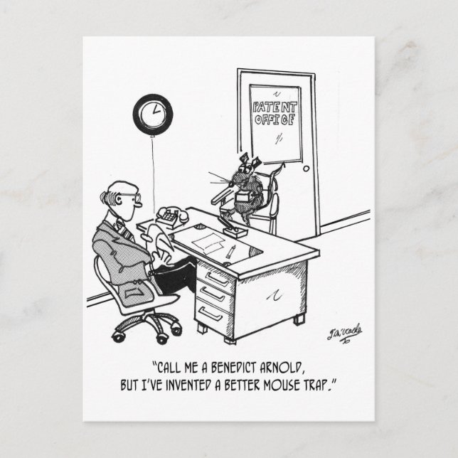 Inventor Cartoon 1932 Postcard (Front)