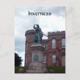 inverness castle statue postcard