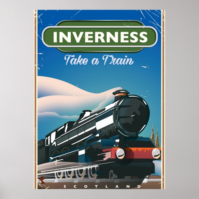 inverness scotland locomotive travel poster (Front)