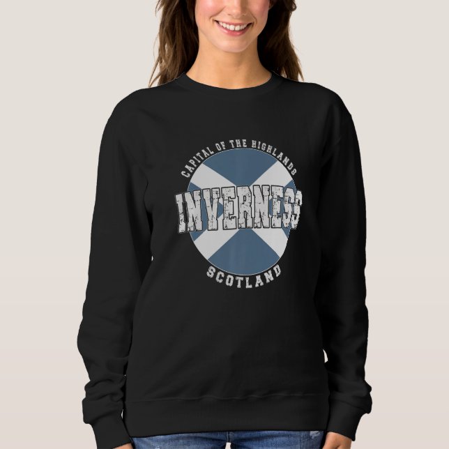 Inverness Scotland Vintage Scottish flag Sweatshirt (Front)