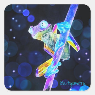 Inverse Frog Square Sticker