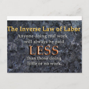 Inverse Law of Labour Postcard