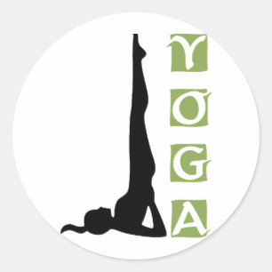 Inversion Yoga Pose Classic Round Sticker