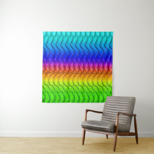 Invert Rainbow Waves Tapestry
