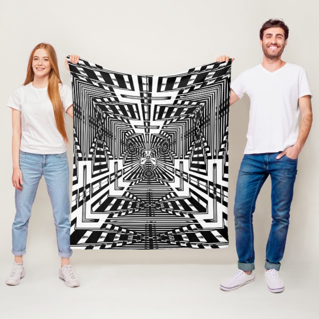 Invert Reflect Cube Fleece Blanket (In Situ)