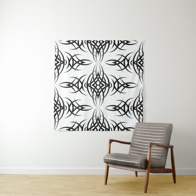 Invert Tribal Eclipse Wallpaper Tapestry (In Situ)