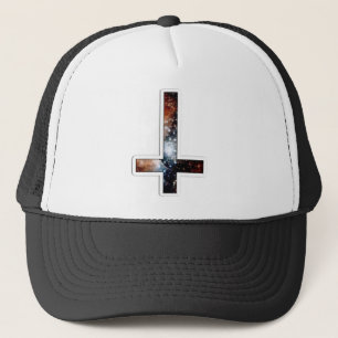 Inverted Cross Galaxy Cosmic Universe Trucker Hat