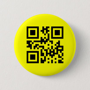 Inverted ☻ Happy Face -- QR Code 6 Cm Round Badge