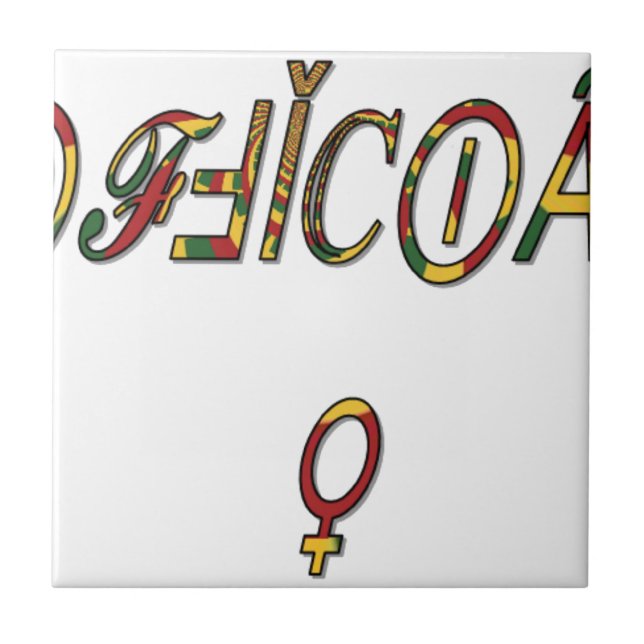 Inverted "OFFICIAL" Female Symbol Art Print Ceramic Tile (Front)