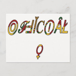 Inverted "OFFICIAL" Female Symbol Art Print Postcard