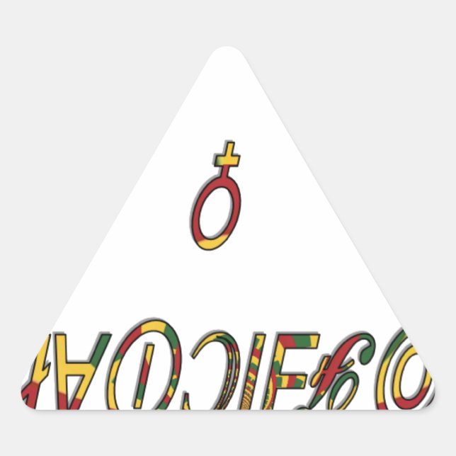 Inverted "OFFICIAL" Female Symbol Art Print Triangle Sticker (Front)