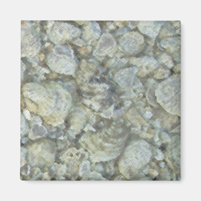 Inverted Oyster Shells Abstract Magnet (Front)