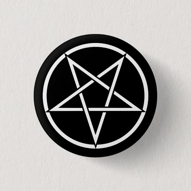 Inverted pentagram (background colour 3 cm round badge (Front)