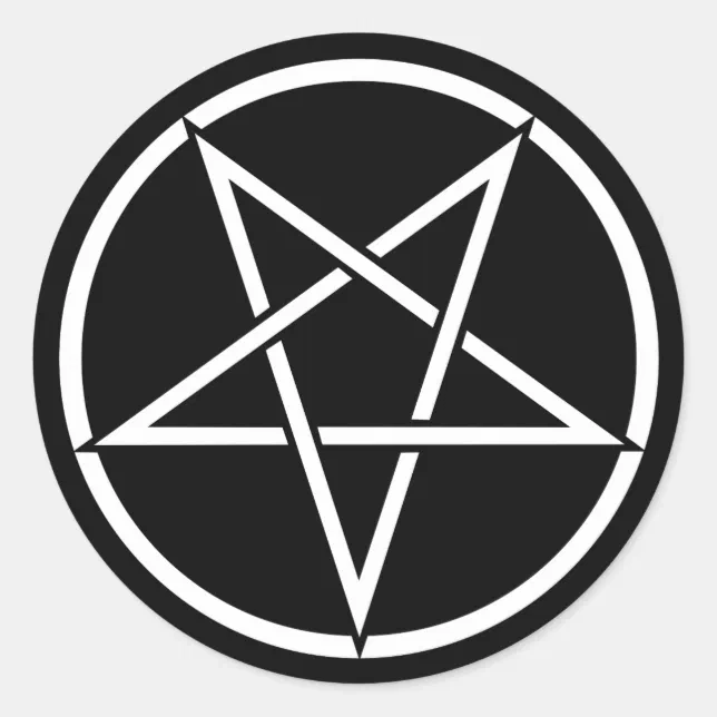 Singmaster Inverted Sticker Inverted pentagram (background colour customisable classic round ...