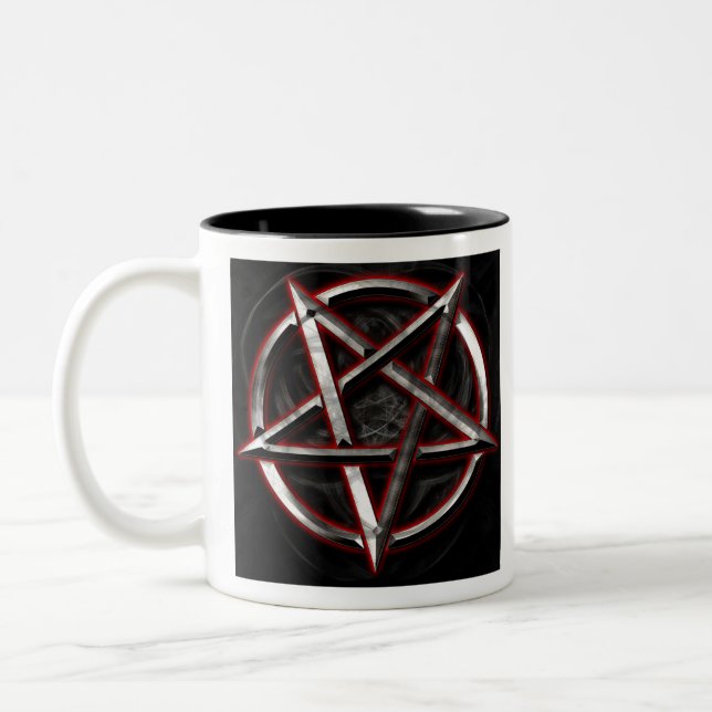 Inverted Pentagram Two-Tone Coffee Mug (Left)